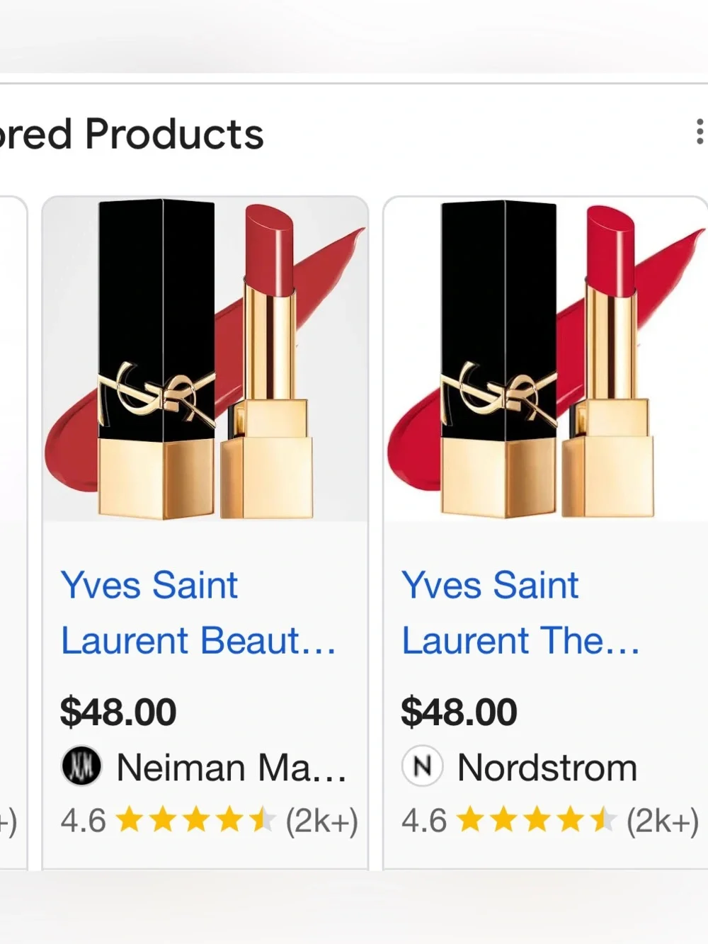 Yves Saint Laurent Gold & Black Tube Lipstick — Bright Red color “Wilful Red.”